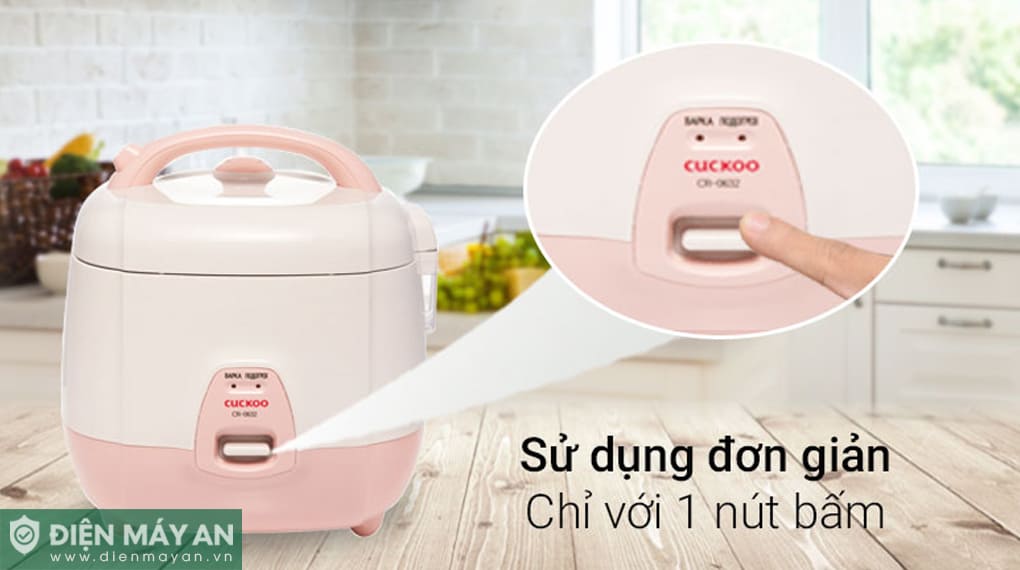Nồi cơm điện 1.0L Cuckoo CR-0632 - Hồng